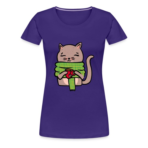 Winter-Katze - Frauen Premium T-Shirt