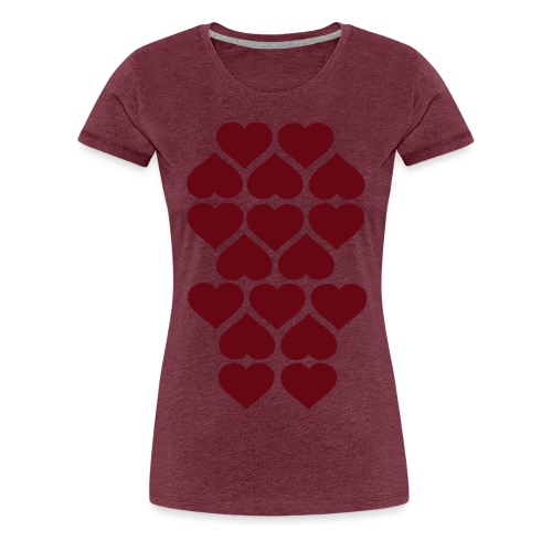 Viele Herzen dunkelrot - Frauen Premium T-Shirt