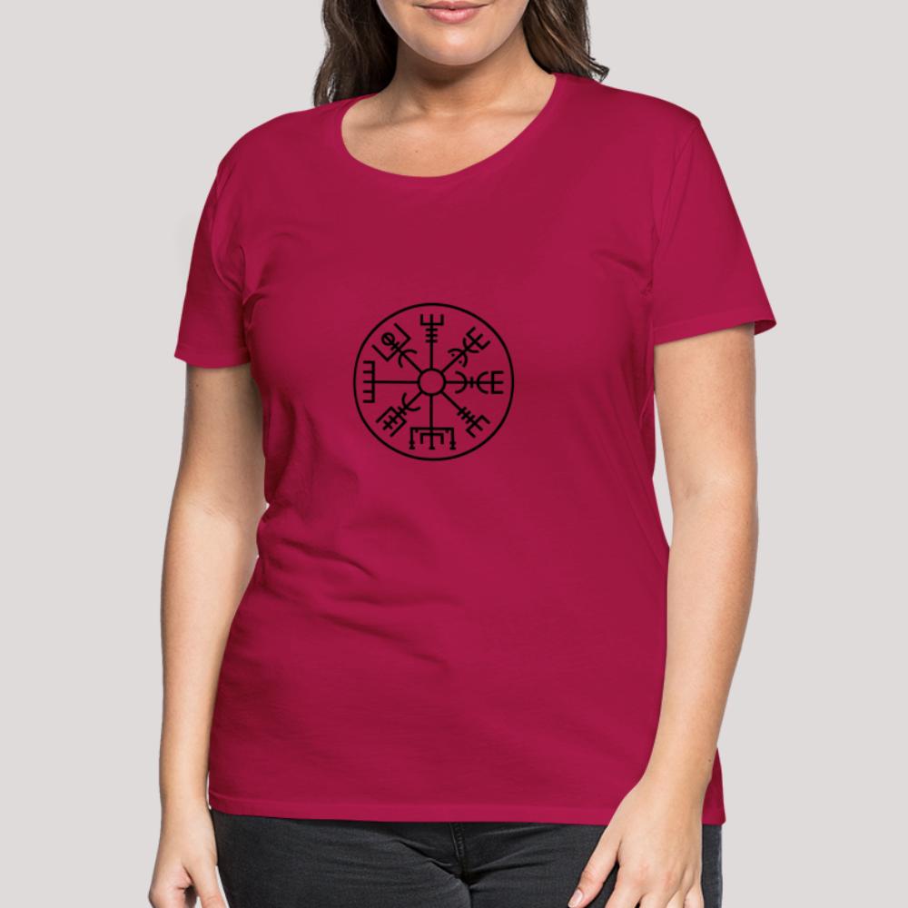 Vegvisir Kreis - Frauen Premium T-Shirt dunkles Pink