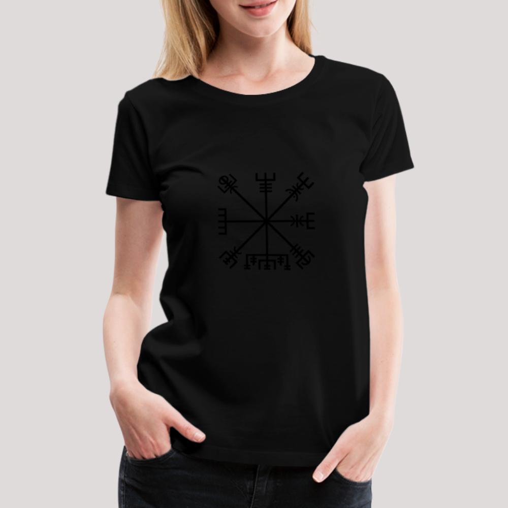 Vegvisir - Frauen Premium T-Shirt Schwarz