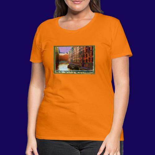 Hamburg: Speicherstadt als Künstler-Grafik - Frauen Premium T-Shirt
