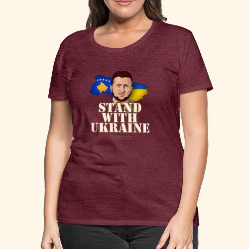 Stand with Ukraine Kosovo T-Shirt Design - Frauen Premium T-Shirt