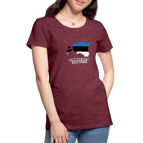 Straight Outta Estonia country map - Women's Premium T-Shirt
