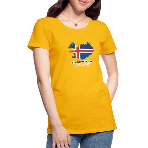 Straight Outta Iceland country map - Women's Premium T-Shirt