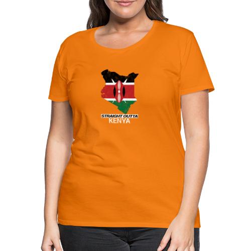 Straight Outta Kenya country map & flag - Women's Premium T-Shirt