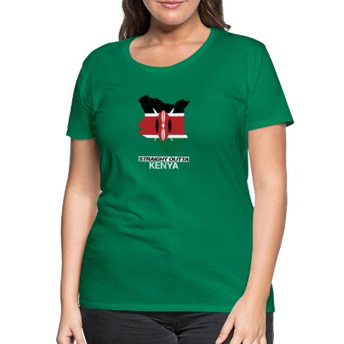 Straight Outta Kenya country map & flag - Women's Premium T-Shirt