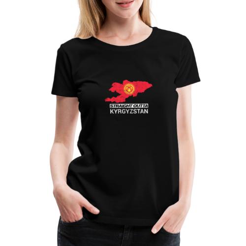 Straight Outta Kyrgyzstan country map - Women's Premium T-Shirt