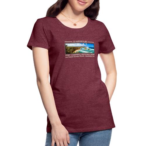 Australien: Panorama Great Ocean Road in Logo-Form - Frauen Premium T-Shirt