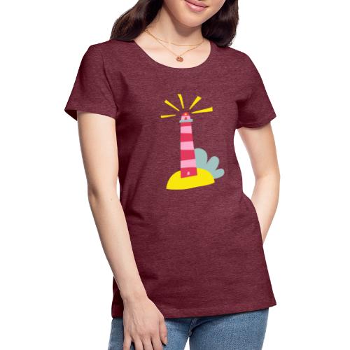Rosaroter Leuchtturm - Frauen Premium T-Shirt
