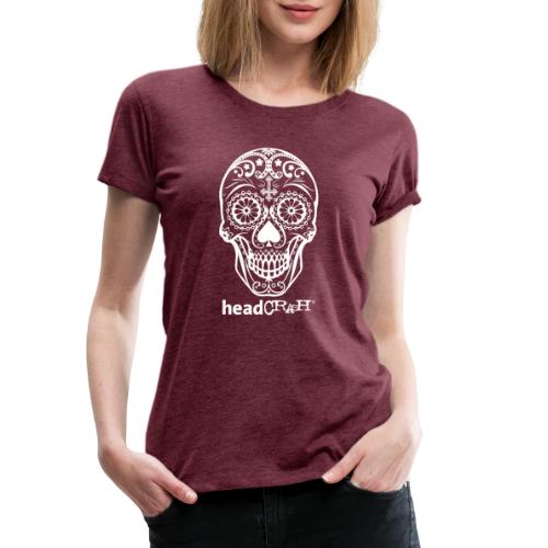 Skull & Logo white - Frauen Premium T-Shirt