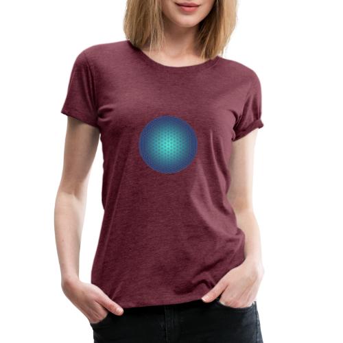 Blume des Lebens - 3D blau - Frauen Premium T-Shirt