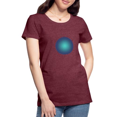 Blume des Lebens - 3D blau - Frauen Premium T-Shirt