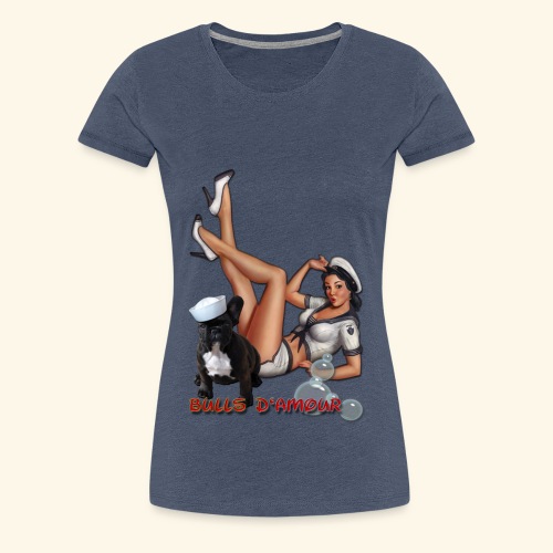 Pin Up navy bulldog - T-shirt Premium Femme