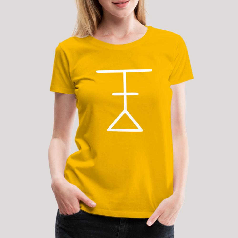 Ynglist Rune Weiß - Frauen Premium T-Shirt Sonnengelb