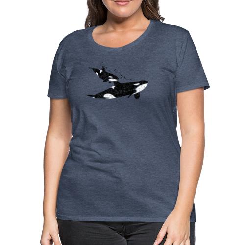 Orca Wal mit Orca-Baby - Frauen Premium T-Shirt