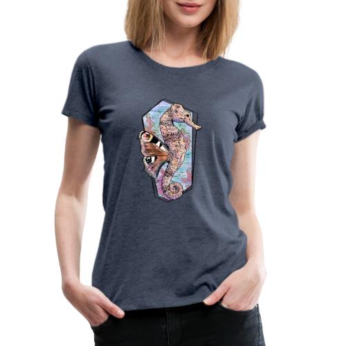 Fantasy søheste i akvareller - Dame premium T-shirt