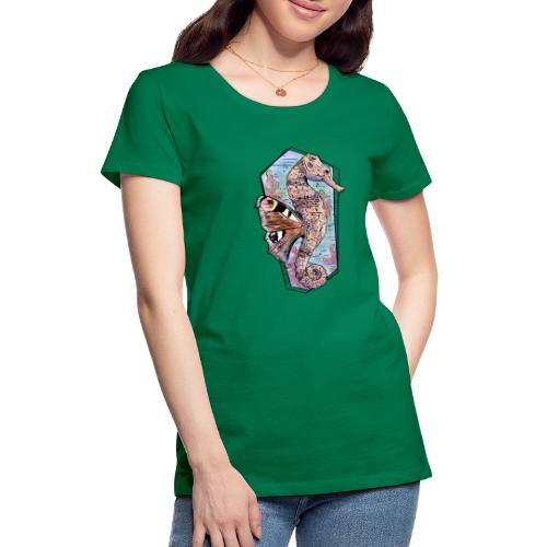 Fantasie-Seepferdchen in Wasserfarben - Frauen Premium T-Shirt