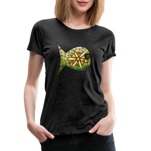 Blüten Fischdesign - Frauen Premium T-Shirt