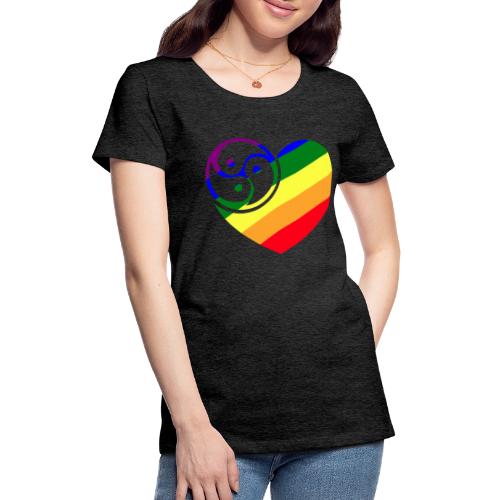 Regenbogen Triskelenherz - Frauen Premium T-Shirt