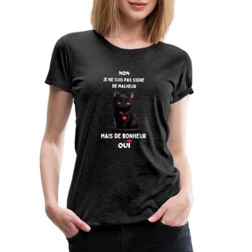 Chat noir du bonheur 3 - T-shirt Premium Femme