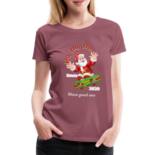 Skeitti Pukin Joulutervehdys -Rauhallista Joulua - Naisten premium t-paita