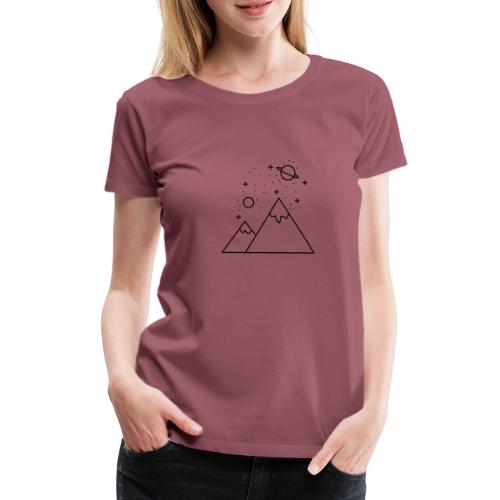 Natur, Sterne, Berge, Minimalistisch - Frauen Premium T-Shirt