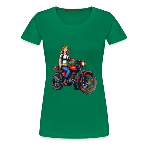 Girl on Bike - Women's Premium T-Shirt