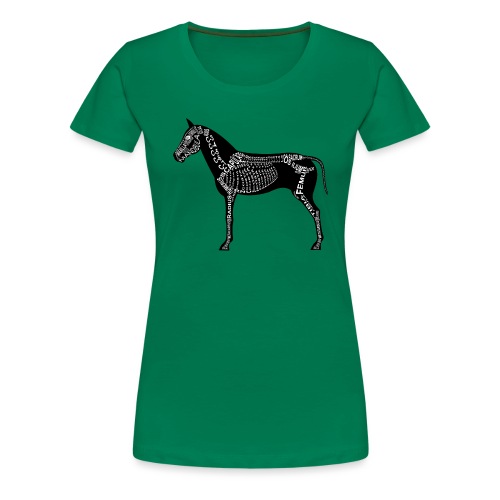 hevonen luuranko - Naisten premium t-paita