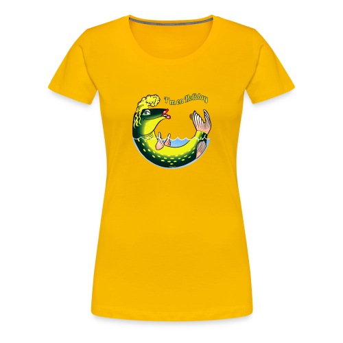 LADY FISH HOLIDAY - Haukileidi lomailee tekstiilit - Naisten premium t-paita