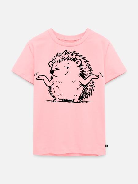Igel Schulterzucken Geste - Kinder Premium Bio T-Shirt - Rosa