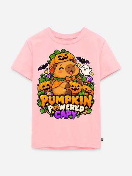 Pumpkin Powered Capybara - Kinder Premium Bio T-Shirt - Rosa