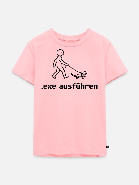 Exe Echse ausfuehren Admin Sysadmin Geschenk - Kinder Premium Bio T-Shirt - Rosa