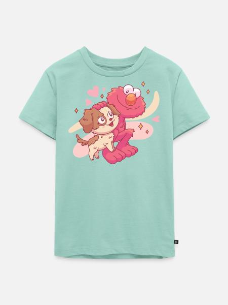 Sesamstraße Tango und Elmo zusammen - Kinder Premium Bio T-Shirt - Mint 