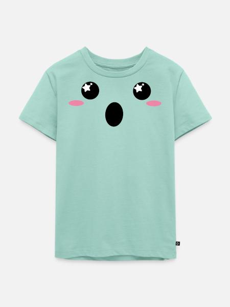 "Wow" Kawaiigesicht - Kinder Premium Bio T-Shirt - Mint