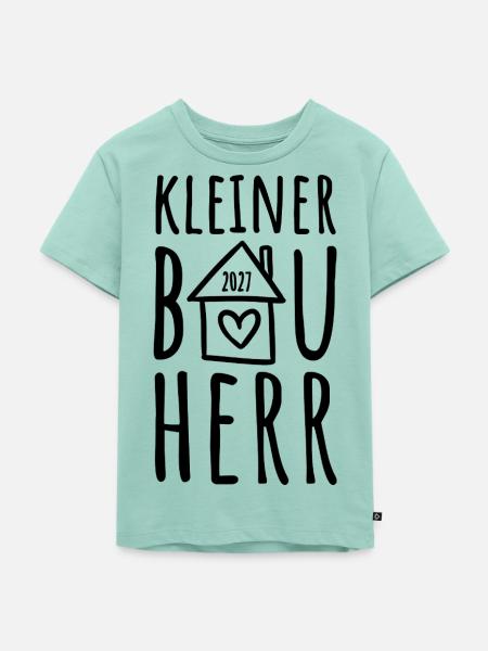 Kleiner Bauherr 2027 - Kinder Premium Bio T-Shirt - Mint 