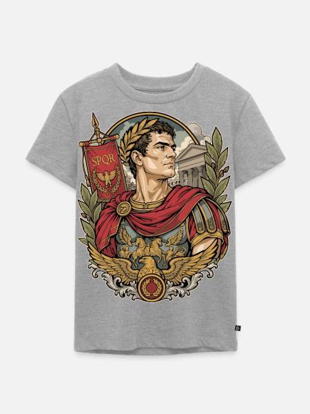 Römischer Kaiser - Kinder Premium Bio T-Shirt - Grau meliert