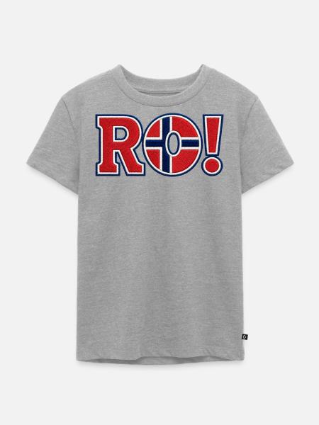 RO! Norwegisches "besticktes" Unterstützerdesign - Kinder Premium Bio T-Shirt - Grau meliert
