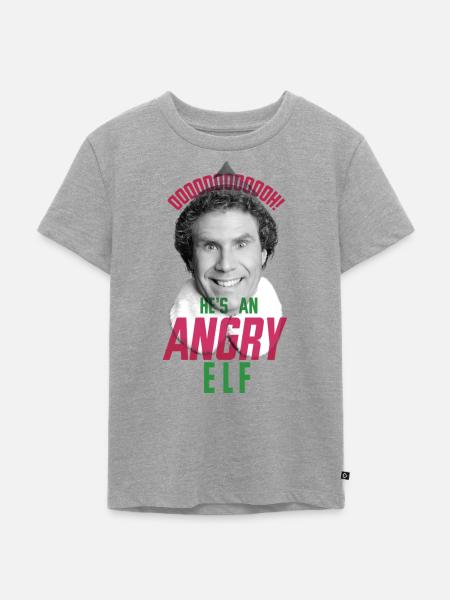 Buddy Der Weihnachtself - Angry Elf - Kinder Premium Bio T-Shirt - Grau meliert