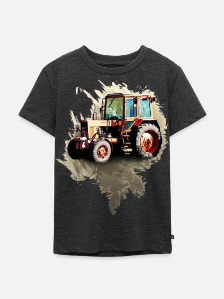 Belarus MTZ 82 Traktor - Kinder Premium Bio T-Shirt - Anthrazit meliert