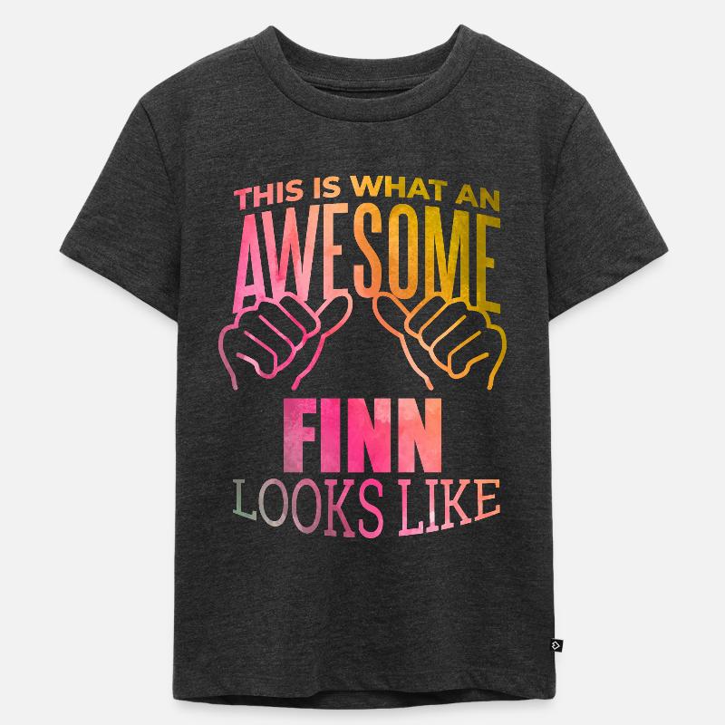 Finnland - Kinder Premium Bio T-Shirt - Anthrazit meliert