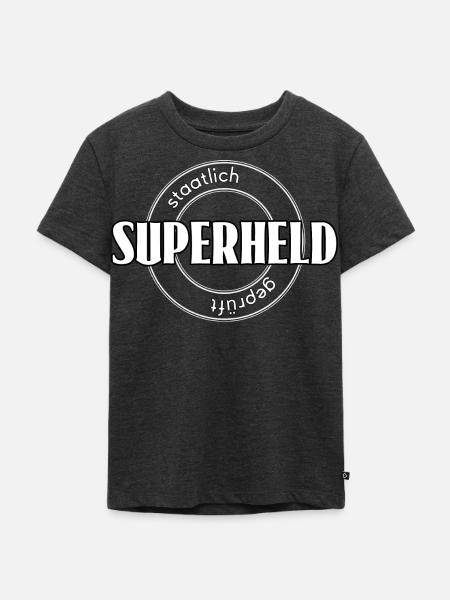 Superheld - Kinder Premium Bio T-Shirt - Anthrazit meliert