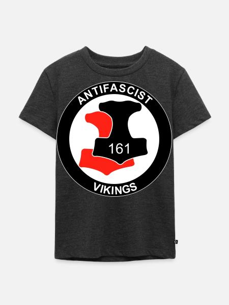 Antifa Vikings - Kinder Premium Bio T-Shirt - Anthrazit meliert