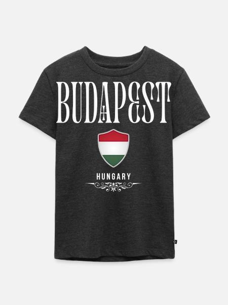 Ich liebe Budapest, Budapest Ungarn - Kinder Premium Bio T-Shirt - Anthrazit meliert