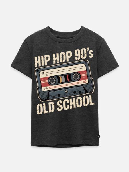 Hip Hop 90s Old School Kassette - Kinder Premium Bio T-Shirt - Anthrazit meliert