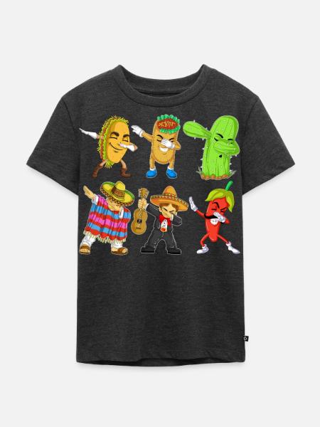 Cinco de Mayo Dab-Hemd - Kinder Premium Bio T-Shirt - Anthrazit meliert