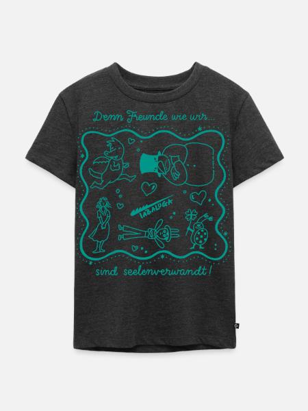 Tabaluga Collage Mit Spruch Freundschaft - Kinder Premium Bio T-Shirt - Anthrazit meliert