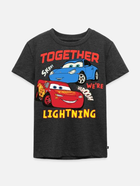 Cars Toghether We're Lightning - Kinder Premium Bio T-Shirt - Anthrazit meliert