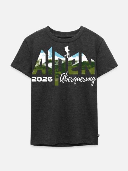 Alpen Überquerung 2026 - Wandern - Kinder Premium Bio T-Shirt - Anthrazit meliert