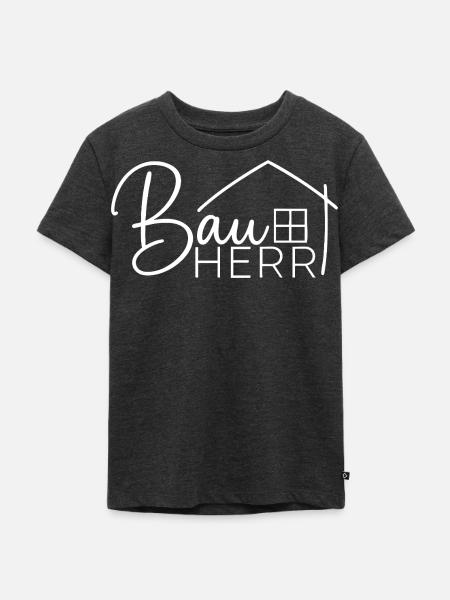 Bauherr Hausbau & Eigenheim - Kinder Premium Bio T-Shirt - Anthrazit meliert
