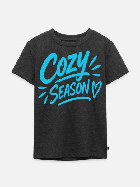 COZY SEASON - Kinder Premium Bio T-Shirt - Anthrazit meliert